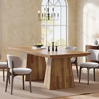 Tribesigns 63-Inch Farmhouse Dining Table, Table for 6 People, Wood Rustic Dinner Rectangular Kitchen