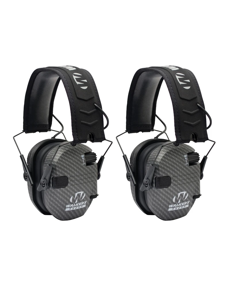 Walker's Razor Slim Electronic Shooting Muffs 2-Pack Bundle (Carbon Gray)