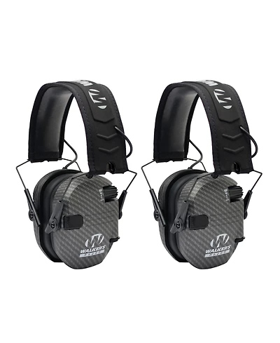 Walker's Razor Slim Electronic Shooting Muffs 2-Pack Bundle (Carbon Gray)