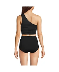 Lands' End Women's Ddd-Cup Ruched One Shoulder Midkini Top