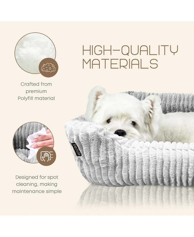 Reserve Jacquard Cuddler, Ultra-Soft & Elegant Pet Bed for Dogs & Cats, Charcoal