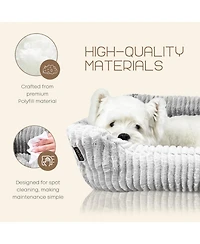 Reserve Jacquard Cuddler, Ultra-Soft & Elegant Pet Bed for Dogs & Cats, Charcoal