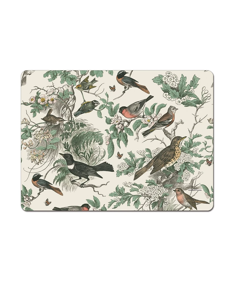 CounterArt Honeybloom Birds Hardboard Cork Placemats, Set of 4