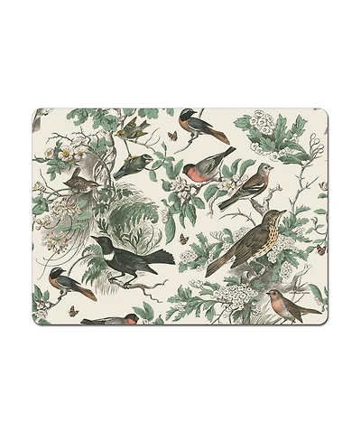 CounterArt Honeybloom Birds Hardboard Cork Placemats, Set of 4