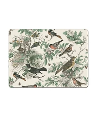 CounterArt Honeybloom Birds Hardboard Cork Placemats, Set of 4