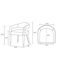 Manhattan Comfort Aspen 23.2" Modern Tweed Upholstered Dining Armchair