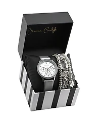 Jessica Carlyle Women's Gray Polyurethane Leather Analog Watch, 38mm