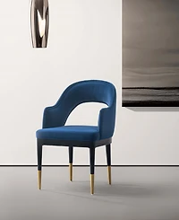 Manhattan Comfort Carrington 20.9" Modern Velvet Upholstered Dining Armchair