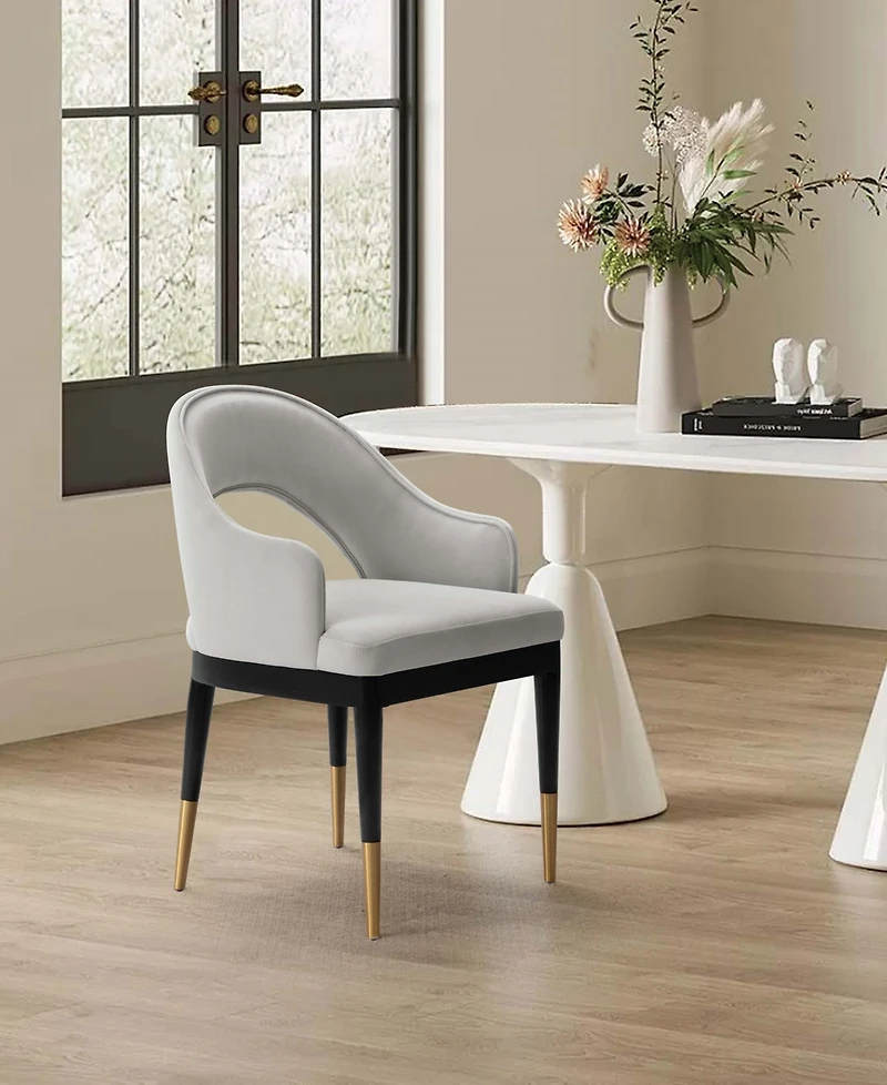 Manhattan Comfort Carrington 20.9" Modern Velvet Upholstered Dining Armchair