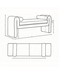 Manhattan Comfort Concord 59" Modern Chenille Upholstered Bench