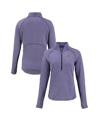 Cutter & Buck Women's Heather Purple Minnesota Vikings Peshastin Eco Fleece Tri-Blend Raglan Half-Zip Jacket