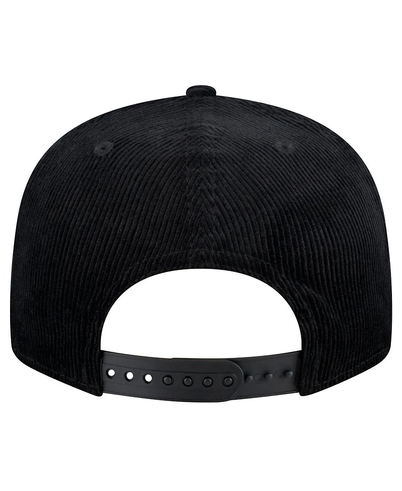New Era Men's Black Chicago Bulls Throwback Display Corduroy 9FIFTY Snapback Hat