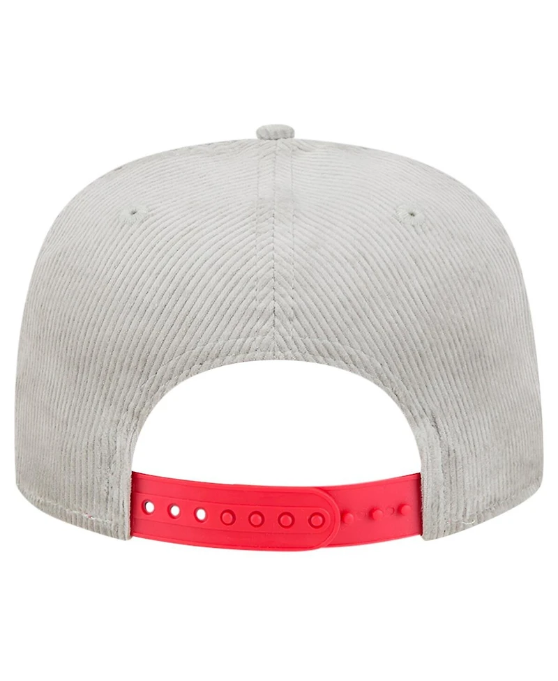New Era Men's Gray Texas Rangers Corduroy Golfer Snapback Hat