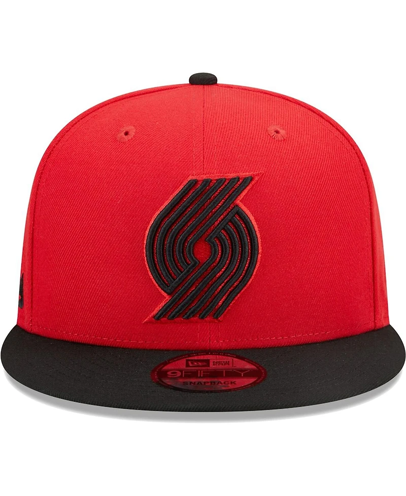 New Era Men's Red/Black Portland Trail Blazers Jersey Hook Statement Edition 9FIFTY Snapback Hat