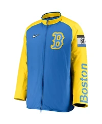 Nike Men's Light Blue Boston Red Sox City Connect Baseball Dugout Full-Zip Jacket