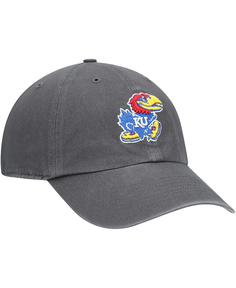 '47 Brand Men's Charcoal Kansas Jayhawks Vintage Clean Up Adjustable Hat