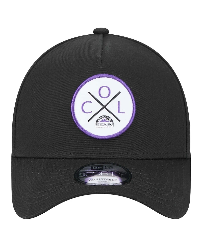 New Era Men's Black Colorado Rockies 9FORTY A-Frame Adjustable Hat
