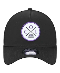 New Era Men's Black Colorado Rockies 9FORTY A-Frame Adjustable Hat