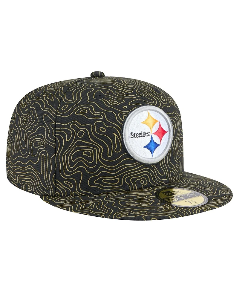New Era Men's Black Pittsburgh Steelers Geo 59FIFTY Fitted Hat