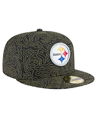 New Era Men's Black Pittsburgh Steelers Geo 59FIFTY Fitted Hat