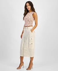 Guess Women's Casey Zippered Cargo Midi Skirt