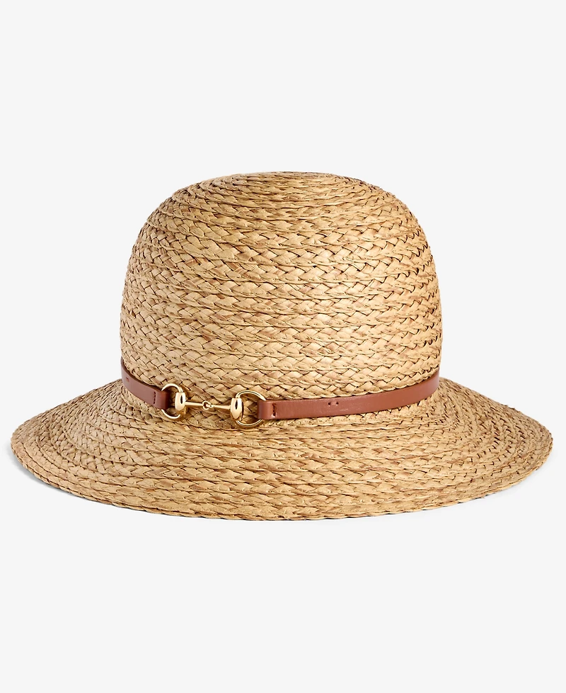 Giani Bernini Two-Tone Horsebit Straw Cloche Hat, Exclusively at Macy's