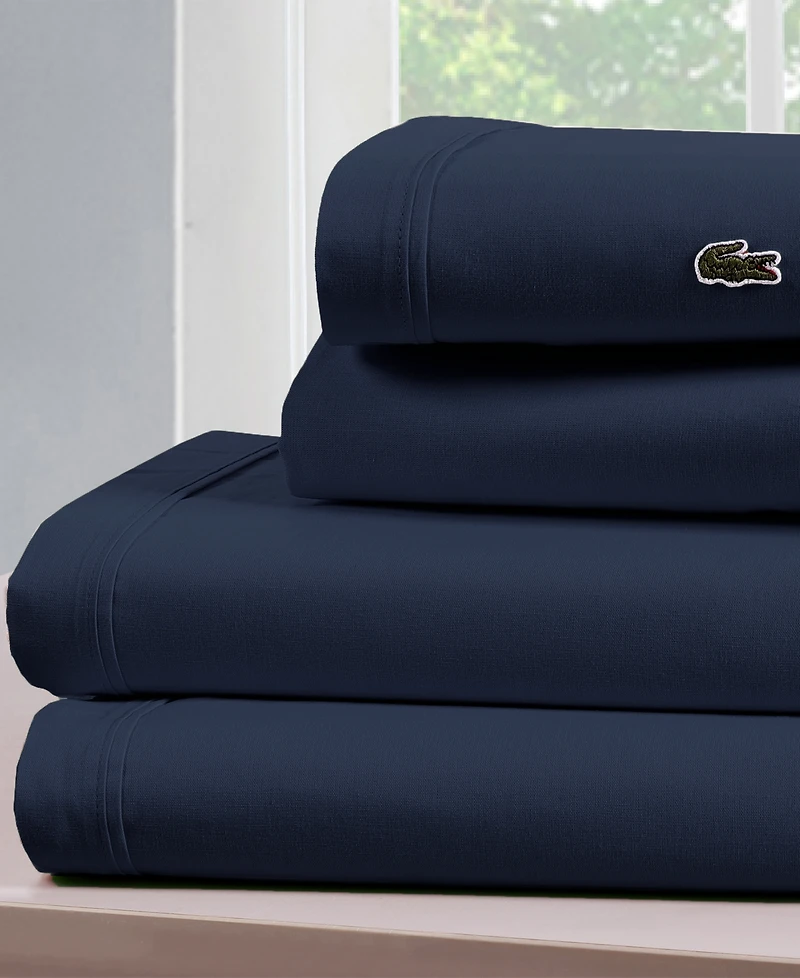 Lacoste Home Solid Cotton Percale Sheet Set