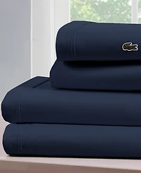 Lacoste Home Solid Cotton Percale Sheet Set