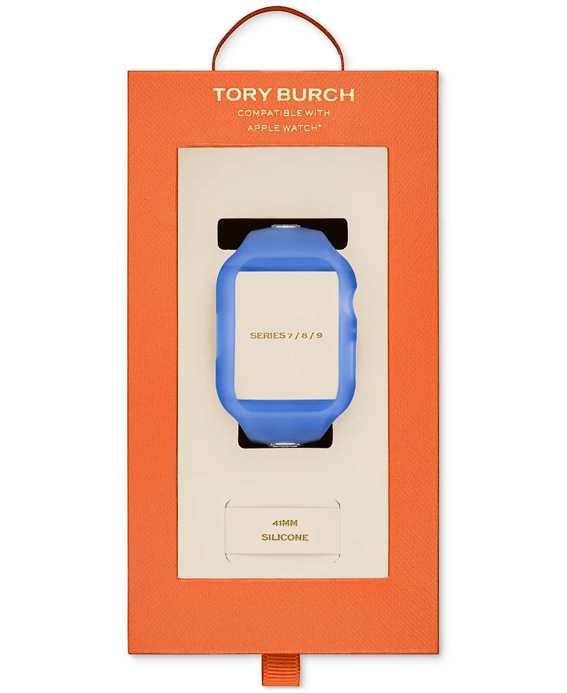 Tory Burch Women's The T Monogram Blue Silicone Strap For Apple Watch 41mm