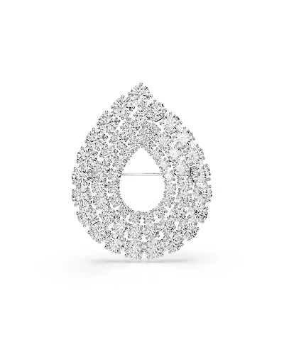 Swarovski Matrix Rhodium Plated White Brooch