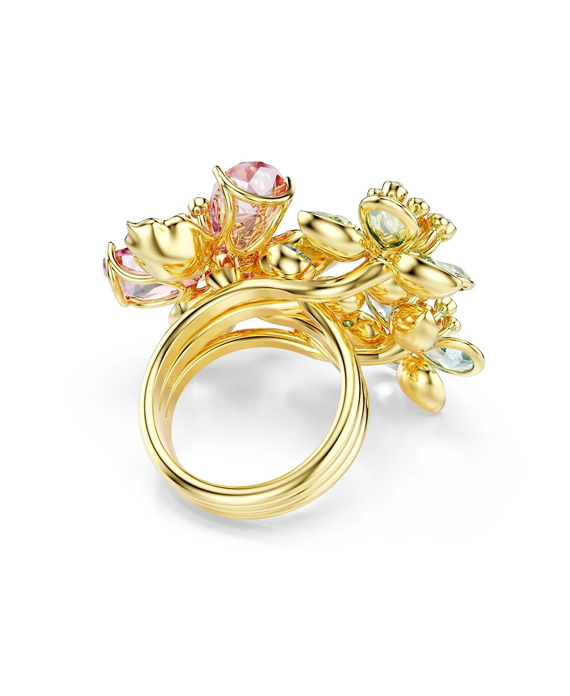 Swarovski Idyllia Gold-Tone Plated Flower Ring