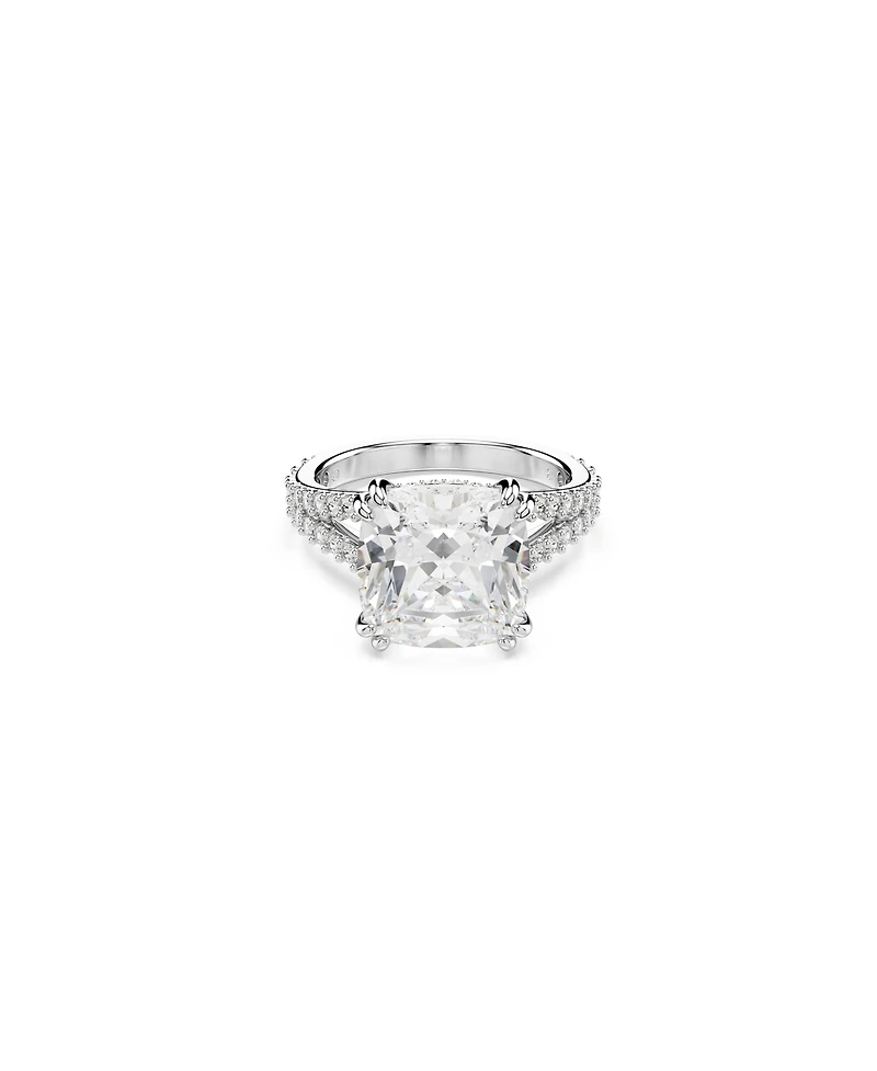 Swarovski Stilla Rhodium Plated Square Cut Ring