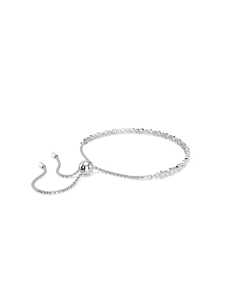 Swarovski Matrix Mixed Round Cuts White Rhodium Plated Tennis Bracelet