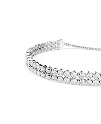 Swarovski Matrix Round Cut White Rhodium Plated Tennis Bracelet