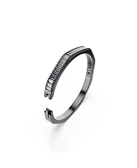 Swarovski Matrix Baguette Cut Blue Ruthenium Plated Bangle Bracelet