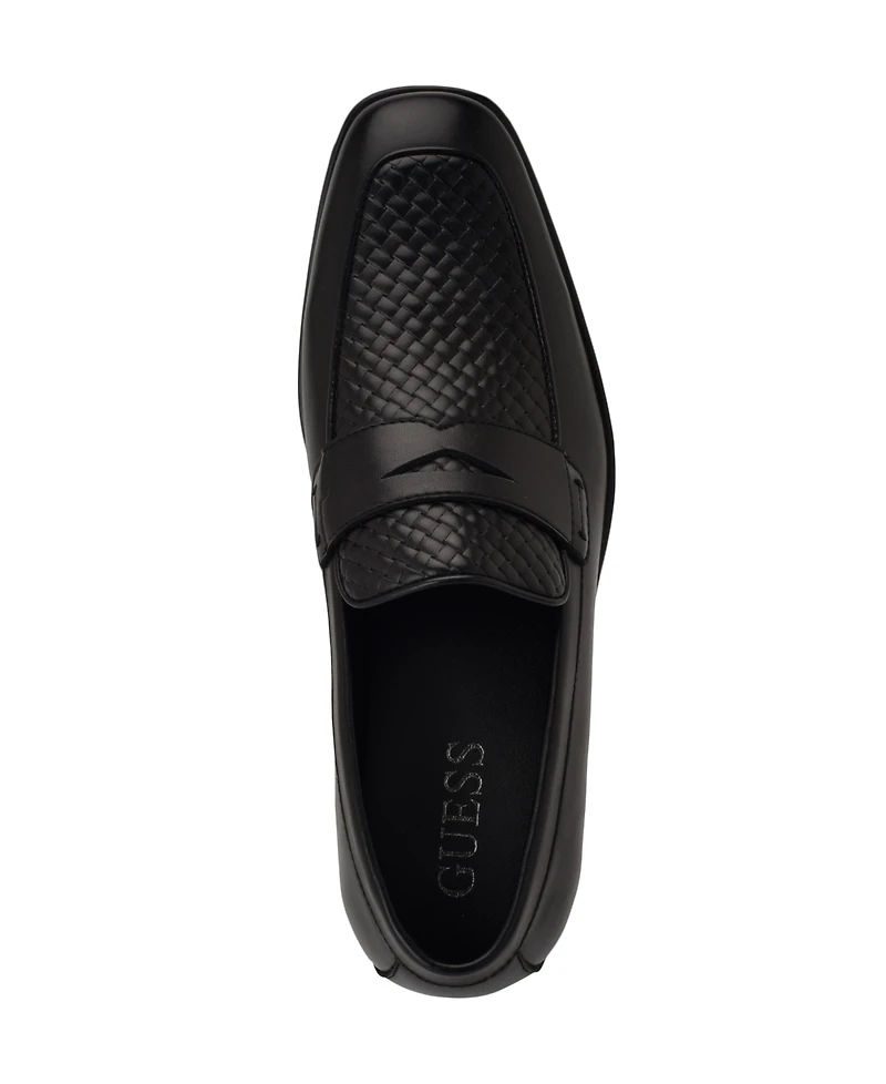 Guess Men's Hacon Woven Texture Square Toe Dress Loafers