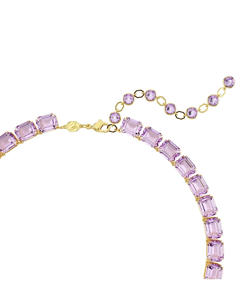 Swarovski Millenia Octagon Cut Purple Gold-Tone Plated Tennis Necklace