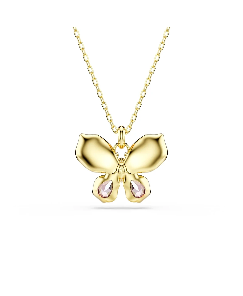 Swarovski Idyllia Mixed Cuts Pave Butterfly Multicolored Mixed Metal Finish Pendant Necklace