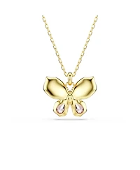 Swarovski Idyllia Mixed Cuts Pave Butterfly Multicolored Mixed Metal Finish Pendant Necklace