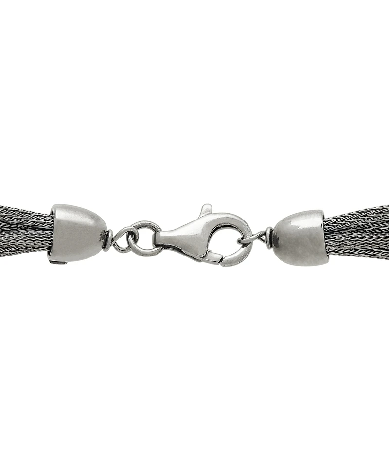 Love Knot Double Mesh Chain Pendant Necklace in Sterling Silver, 18"