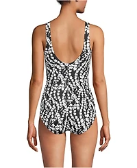 Lands' End Petite Tugless Low Leg One Piece Swimsuit