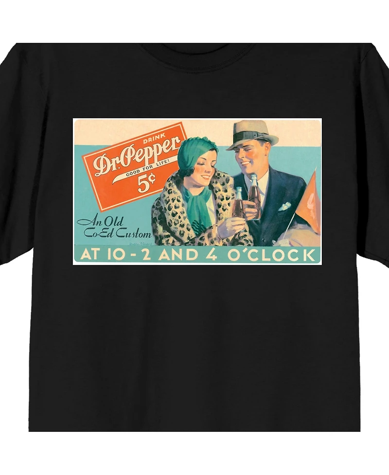 Dr. Pepper Big & Tall Vintage Advertisement Black Short Sleeve Tee-4XL