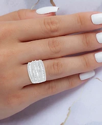 Mixed Cubic Zirconia Multi-Row Ring (4-3/4 ct. t.w.) in 14k Gold over Sterling Silver