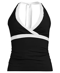 Lands' End Women's D-Cup V-Neck Halter Tankini Top