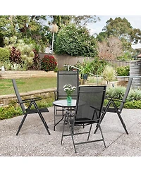 4PCS Patio Folding Dining Chair Recliner Adjustable