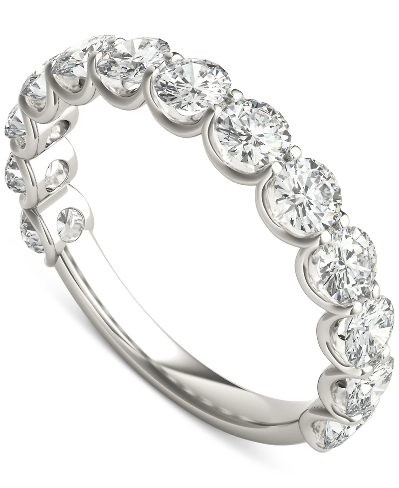 Charles & Colvard Moissanite Trellis Set Wedding Band (1-1/2 ct. t.w) in 14k White Gold