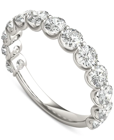 Charles & Colvard Moissanite Trellis Set Wedding Band (1-1/2 ct. t.w) in 14k White Gold