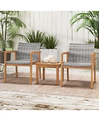 3 Pieces Patio Furniture Set with Chair