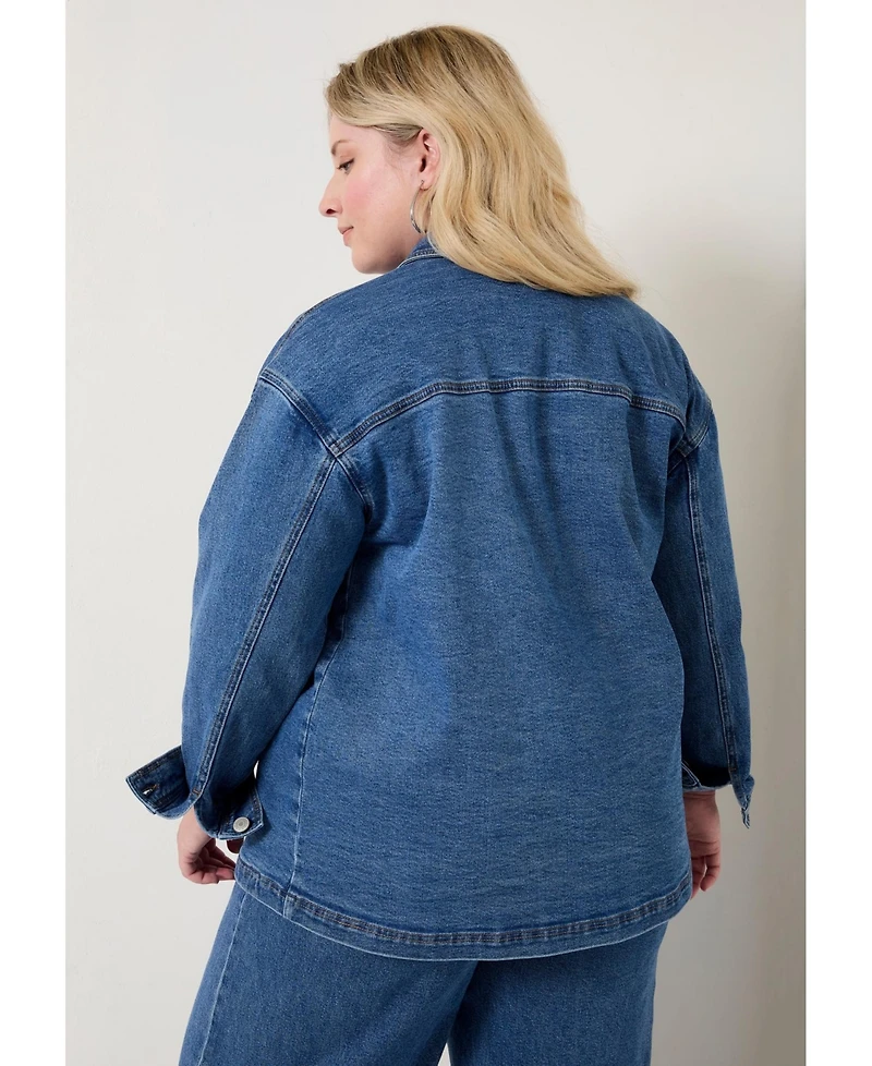 June + Vie Women's Denim Utility Jacket