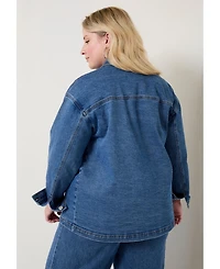 June + Vie Women's Denim Utility Jacket